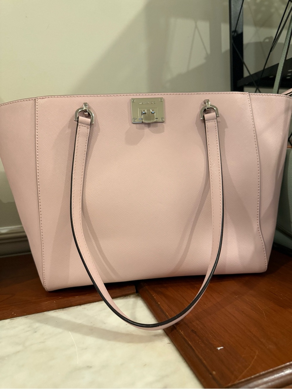 Michael Kors Pale Pink Saffiano Leather Tote